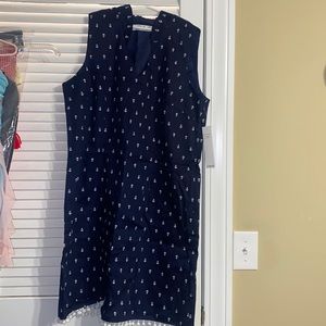 NWT Chetta B Navy Anchor Dress Size 14